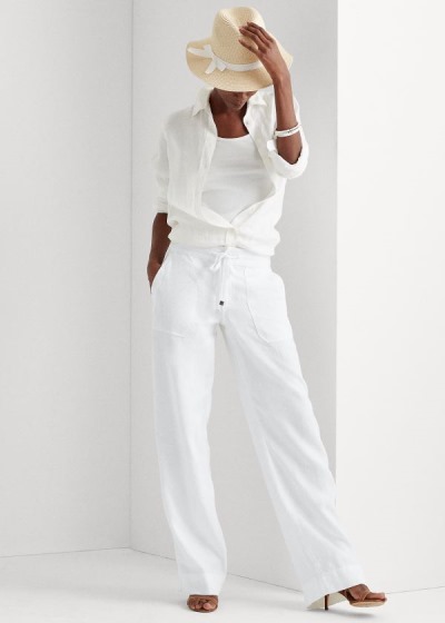 Women's Ralph Lauren Linen Wide-Leg Pants | 258013NSR